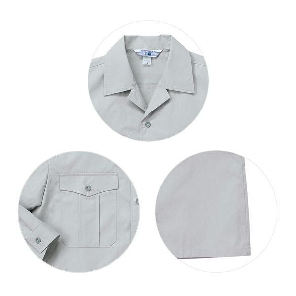 クロダルマ 作業着 春夏作業服 長袖開衿シャツ 2561