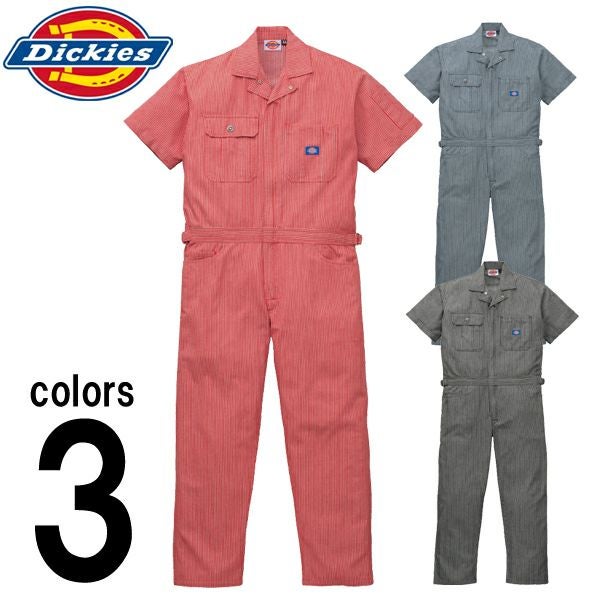 Dickies ディッキーズ 作業着 春夏作業服 ヒッコリー半袖つなぎ服 811