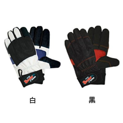 ユニワールド 合成皮革手袋 ストロングセブン SR-7  BK WH