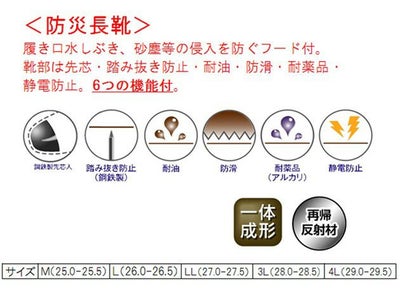 阪神素地株式会社 安全長靴 メンズ 防災長靴 BN-860