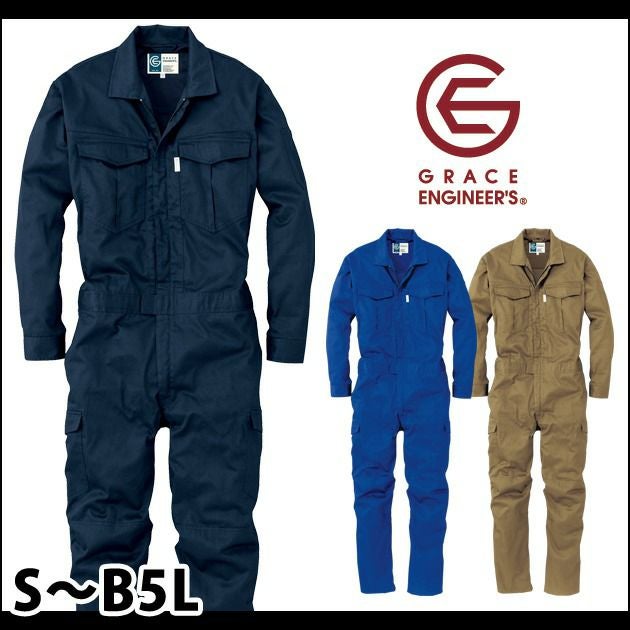 GRACE ENGINEER`S グレイスエンジニアーズ 作業着 春夏作業服 サマーコットンツイル長袖ツナギ GE-227
