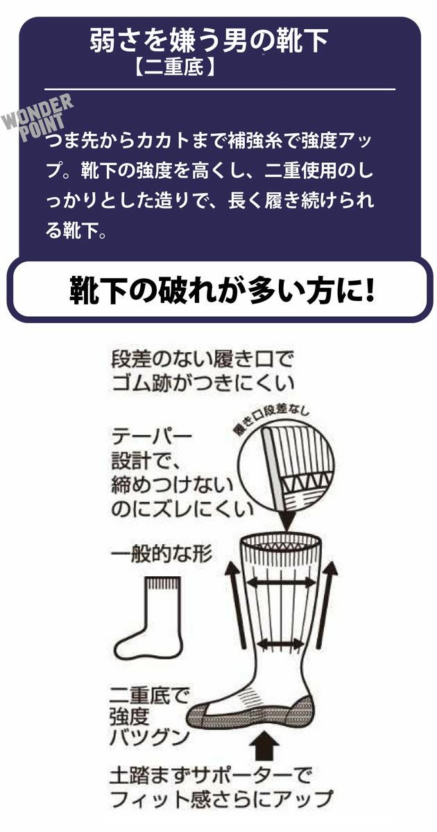 ユニワールド 靴下 弱さを嫌う男の靴下 先丸3足組 WS-271