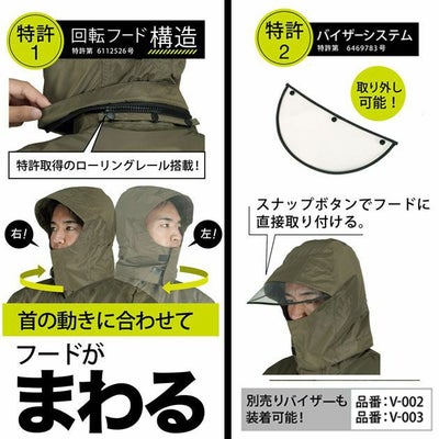 カジメイク レインウェア ローリングレインスーツ 7541