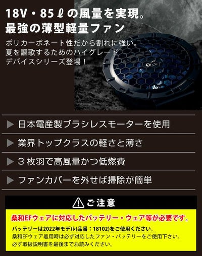 SOWA 桑和 空調作業服 作業着 18V ファンセット 18101