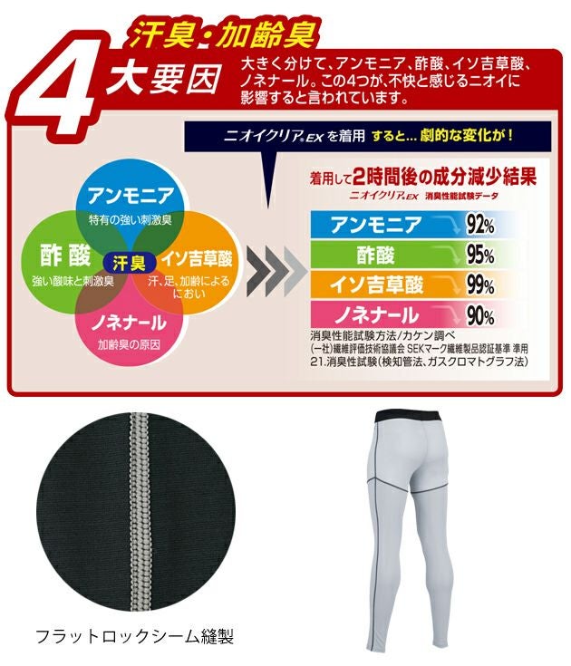 4L～5L CO-COS コーコス グラディエーター 春夏インナー ニオイクリア　消臭冷感ロングタイツ（前開き） G-203