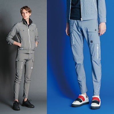 アイズフロンティア 春夏作業服 作業着 サッカーストレッチストライプパンツ 3452