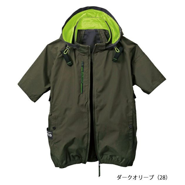 5L シンメン 空調作業服 作業着 アイエスエアダクトフードリペルショートジャケット 05431