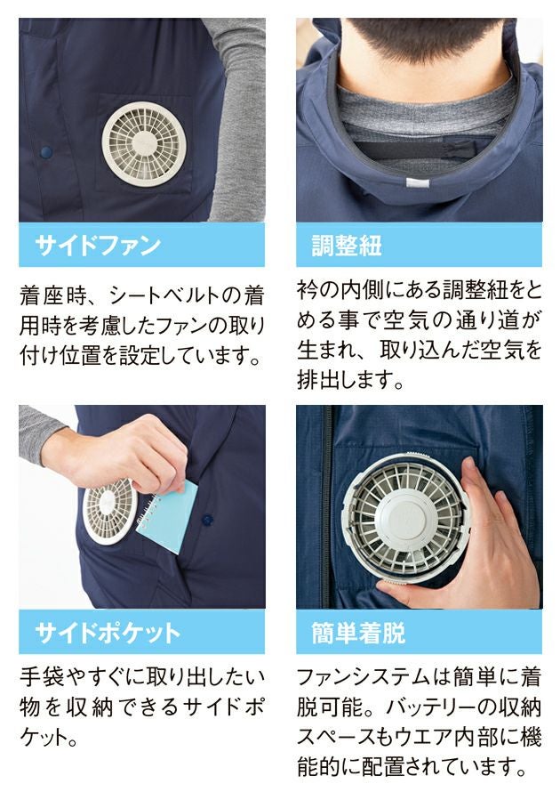 4L～5L アイトス 空調服 作業着 空調服ベスト(男女兼用) AZ-50296