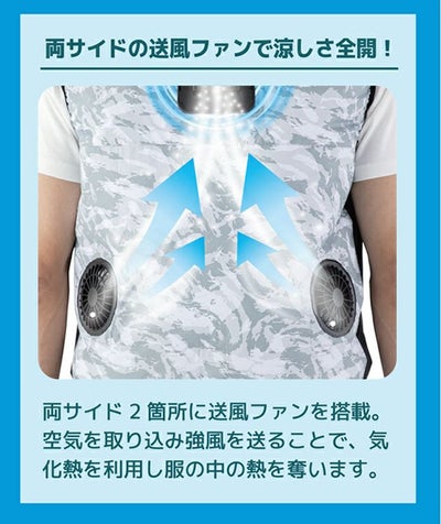 5L ビッグボーン 空調作業服 作業着 冷蔵服3モバイルバッテリーフルセット TH603SET