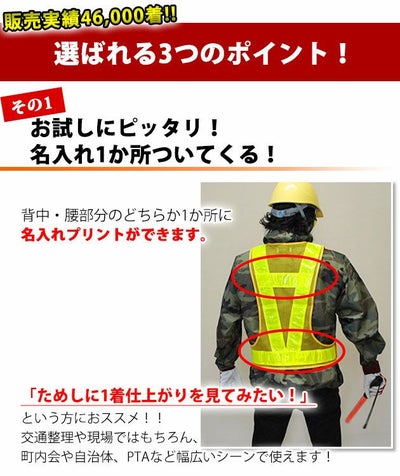 【お試し名入れベスト】富士手袋工業 安全ベスト 安全ベスト名入れお試しセット 326-60