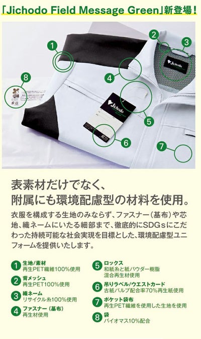 4L～5L 自重堂 春夏作業服 作業着 エコ製品制電ストレッチ長袖シャツ 87904