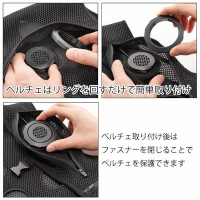 アイトス 冷却ペルチェ 作業着 冷却ペルチェベストセット バッテリー・ペルチェユニット3つ付き 8151