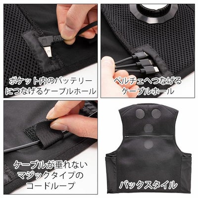 アイトス 冷却ペルチェ 作業着 冷却ペルチェベストセット バッテリー・ペルチェユニット3つ付き 8151