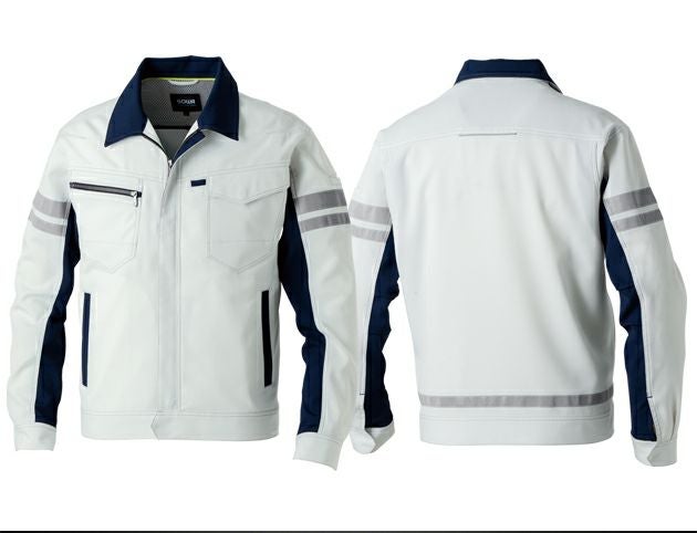 6L SOWA 桑和 春夏作業服 作業着 長袖ブルゾン（反射材付き） 964