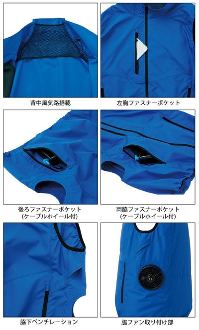 サンエス 空調作業服 作業着 空調風神服 エコベスト KF92422