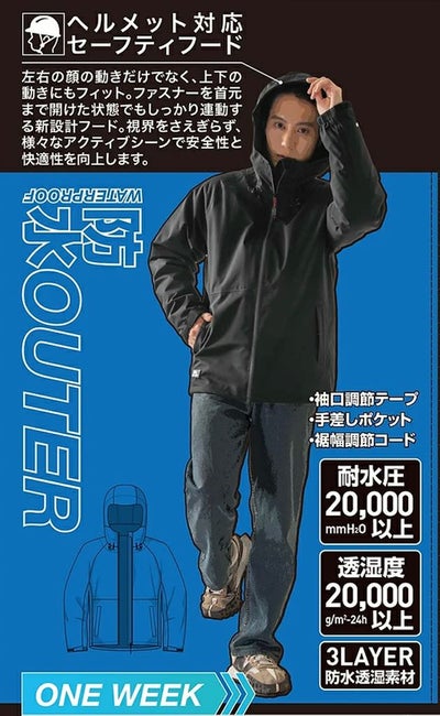 マック レインウェア ジョイント3in1ジャケット AS-1300