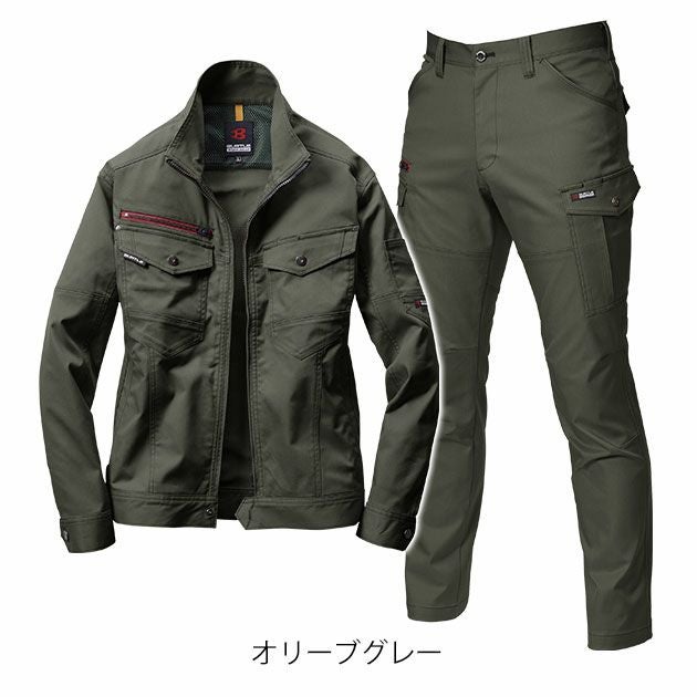 S～3L BURTLE バートル 秋冬作業服 作業着 ジャケット・パンツ上下セット（オリーブグレー） 7051・7052