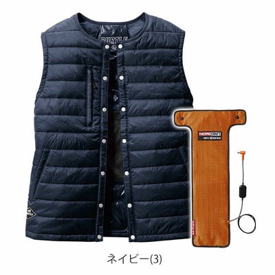 BURTLE バートル 電熱ベスト 作業着 ダウンベスト・サーモクラフト電熱パッドセット 3254(2024年モデル)・TC500