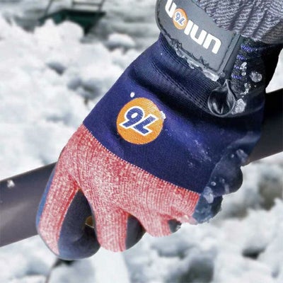 UNION 76 防寒手袋 防寒背抜き手袋 天然ゴム手袋(マジック付き) 76-107W