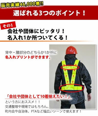 【名入れコミコミベスト】 富士手袋工業 安全ベスト LED電飾安全ベスト名入れセット 2060 10枚セット