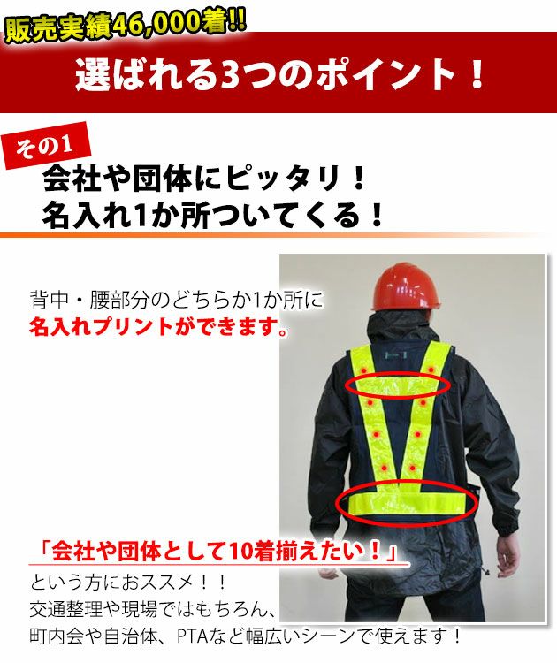 【名入れコミコミベスト】 富士手袋工業 安全ベスト LED電飾安全ベスト名入れセット 2060 10枚セット