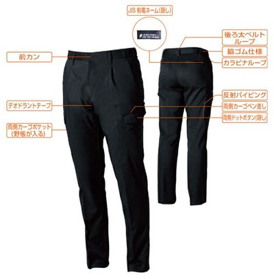 GS～3L SOWA 桑和 春夏作業服 作業着 カーゴパンツ（ワンタック、脇ゴム） 9528-08