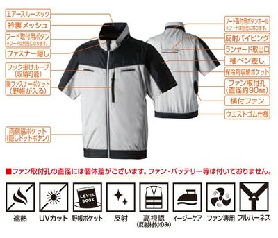 4L～5L SOWA 桑和 空調作業服 作業着 半袖EFブルゾン 7369-01