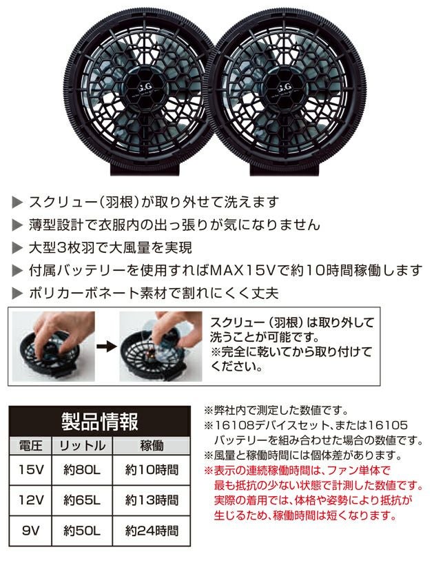 SOWA 桑和 空調作業服 作業着 デバイスセット 16108