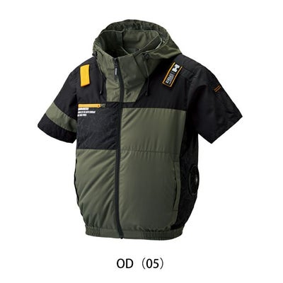 HUMMER ハマー 空調作業服 作業着 空調風神服チタンフード半袖ブルゾン 09905