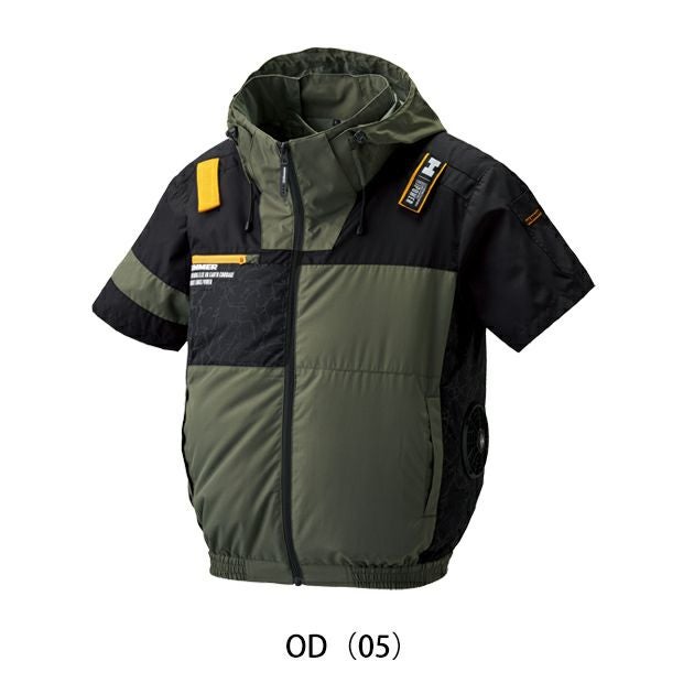 HUMMER ハマー 空調作業服 作業着 空調風神服チタンフード半袖ブルゾン 09905