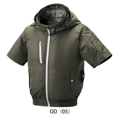 ATACK BASE アタックベース 空調作業服 作業着 The tough 空調風神服チタンフード半袖ブルゾン 8845