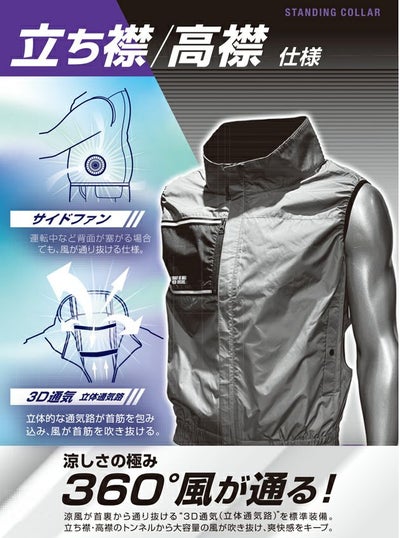 ATACK BASE アタックベース 空調作業服 作業着 The tough 空調風神服チタンベスト 8700