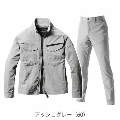S～3L BURTLE バートル 春夏作業服 作業着 ジャケット・パンツ上下セット（アッシュグレー） 1901・1903