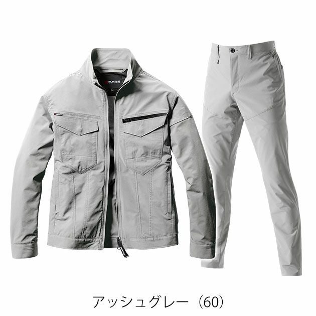 S～3L BURTLE バートル 春夏作業服 作業着 ジャケット・パンツ上下セット（アッシュグレー） 1901・1903