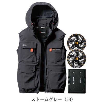 BURTLE バートル 空調作業服 作業着 エアークラフトACベスト(ハイバック) ファンバッテリー3点セット AC2034 AC09 AC09-2 2025年新作