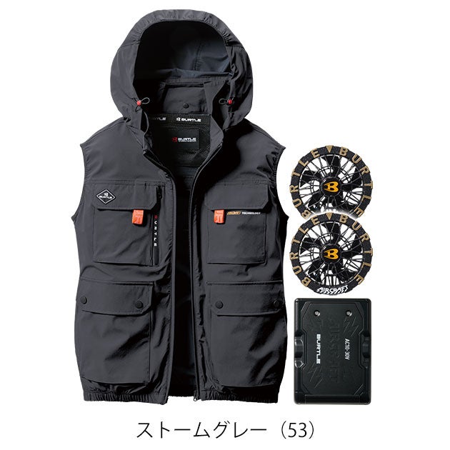 BURTLE バートル 空調作業服 作業着 エアークラフトACベスト(ハイバック) ファンバッテリー3点セット AC2034 AC09 AC09-2 2025年新作