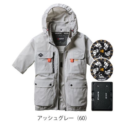 BURTLE バートル 空調作業服 作業着 エアークラフトAC半袖ブルゾン(ハイバック) ファンバッテリー3点セット AC2036 AC09 AC09-2 2025年新作
