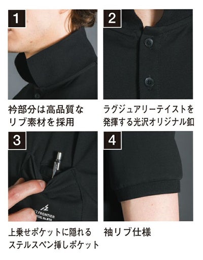 アイズフロンティア 春夏作業服 作業着 ダブルフェイスストレッチ半袖ポロシャツ 114ES