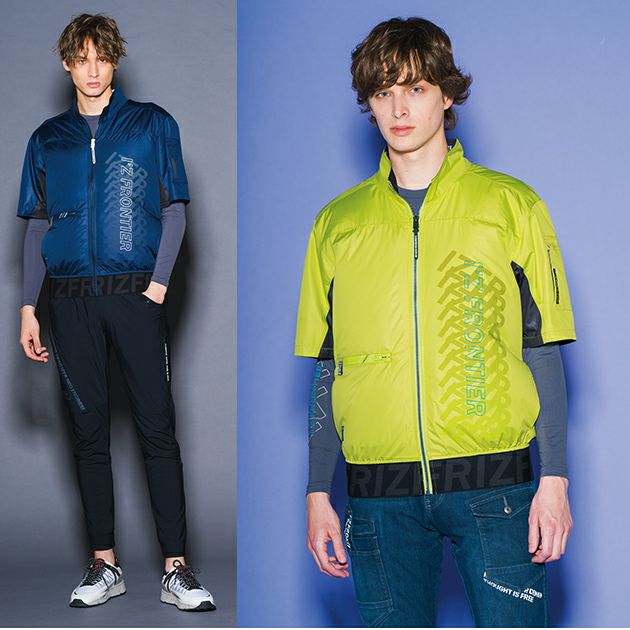 アイズフロンティア 空調作業服 作業着 フルハーネス対応・ユーロテイストA.S.半袖ジャケット 10215