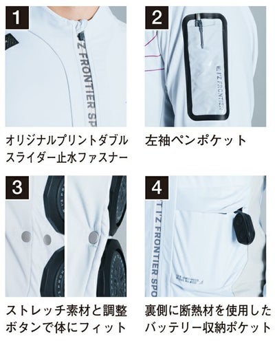 アイズフロンティア 冷却ペルチェ 作業着 冷却ペルチェ専用半袖フリージングコールドジャケット＆デバイス・バッテリーセット PS124