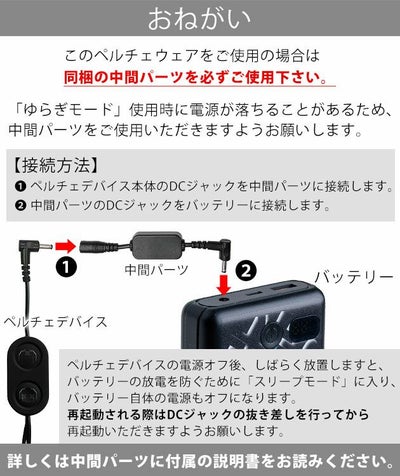 アイズフロンティア 冷却ペルチェ 作業着 冷却ペルチェ5個タイプインナーベスト＆デバイス・バッテリーセット PS1075
