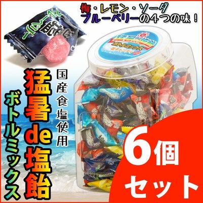 オークラ製菓 夏対策商品 猛暑de塩飴800gボトルミックス 6個セット 熱中症に負けない！