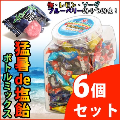 オークラ製菓 夏対策商品 猛暑de塩飴800gボトルミックス 6個セット 熱中症に負けない！