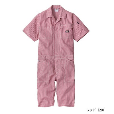 Dickies ディッキーズ つなぎ服 作業着 ライトストレッチヒッコリー 半袖ショート丈 D-7104