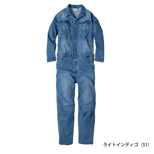 Dickies ディッキーズ つなぎ服 作業着 ストレッチシルキーデニムツナギ D-686
