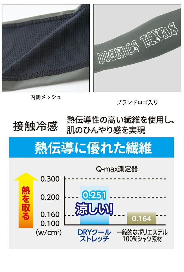 Dickies ディッキーズ 春夏インナー 作業着 ドライパワーサポート アームカバー D-3026