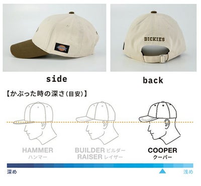 Dickies ディッキーズ 春夏作業服 作業着 コットンワークキャップ TYPE-C(クーパー) D-8226