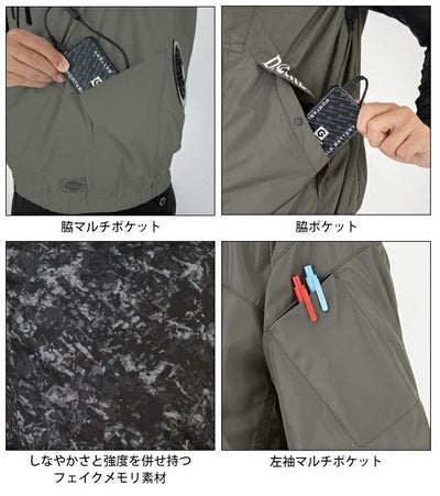 Dickies ディッキーズ 空調作業服 作業着 ボルトクール 半袖ブルゾン(ペルチェ ネックホルダー付) D-330