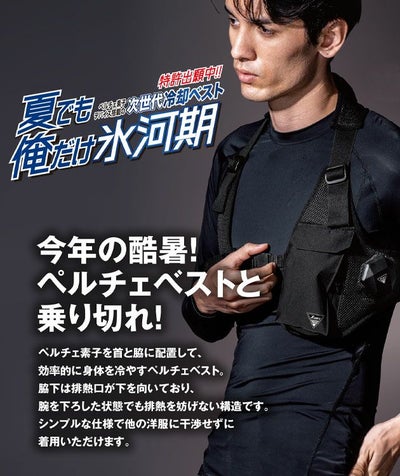 S～6L XEBEC ジーベック 冷却ペルチェ 作業着 ペルチェベストセット ベスト・ペルチェ・バッテリー3点セット 33008