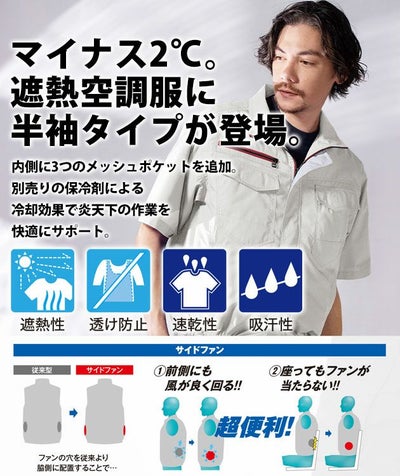 XEBEC ジーベック 空調服 作業着 空調服 半袖ブルゾン XE98032